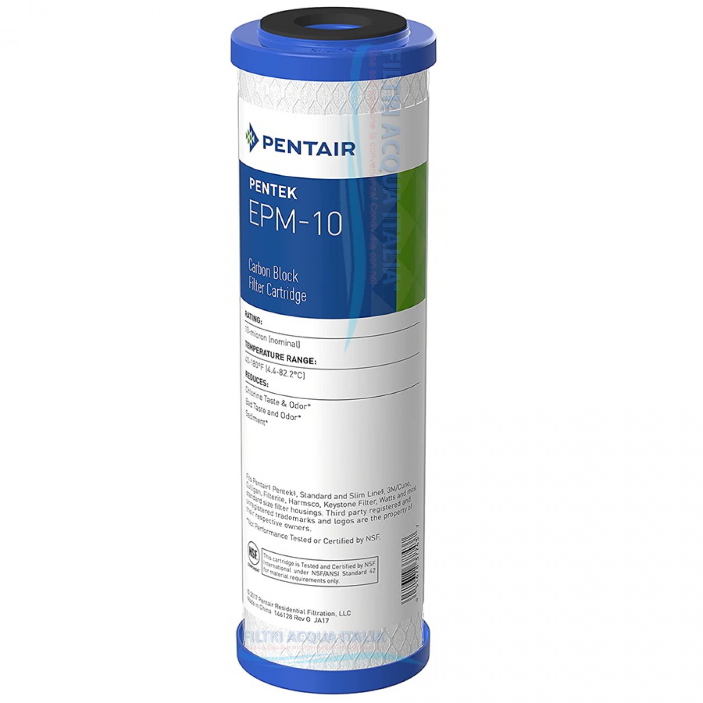 BWT C1 NA - Cartuccia A Carbone Attivo Da 10'' (25,4 Cm) Per Alloggiamento Filtro In Linea - Protezione Da Calcare E Odori